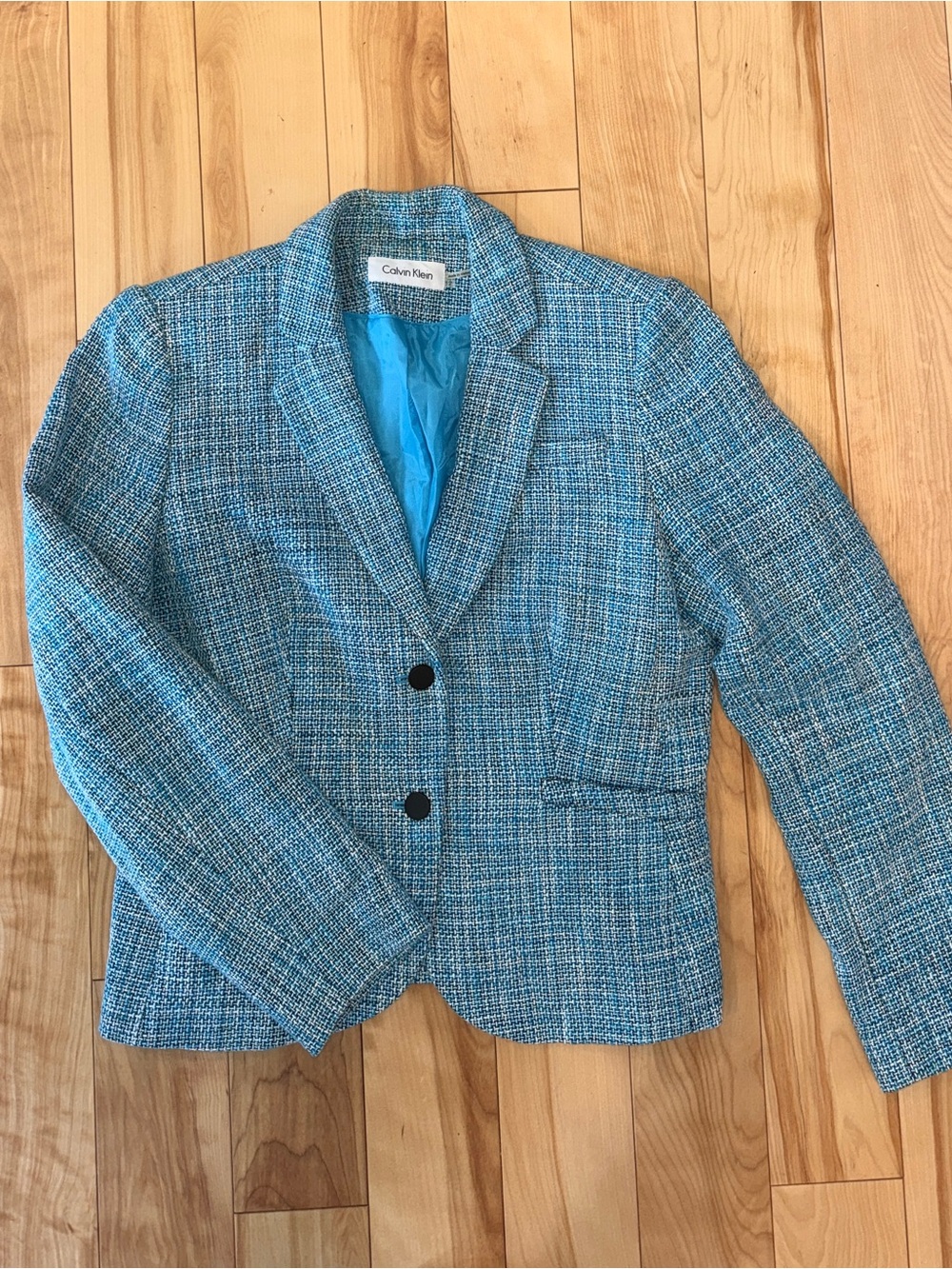 Calvin Klein Blue Tweed Blazer